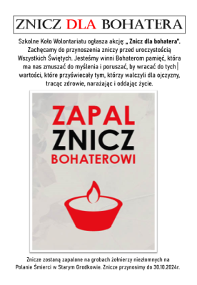 zdjęcie do
														 artykułu: Znicz dla Bohatera