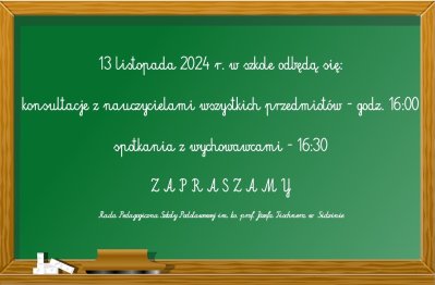 zdjęcie do
														 artykułu: Konsultacje i spotkanie z wychowawcami